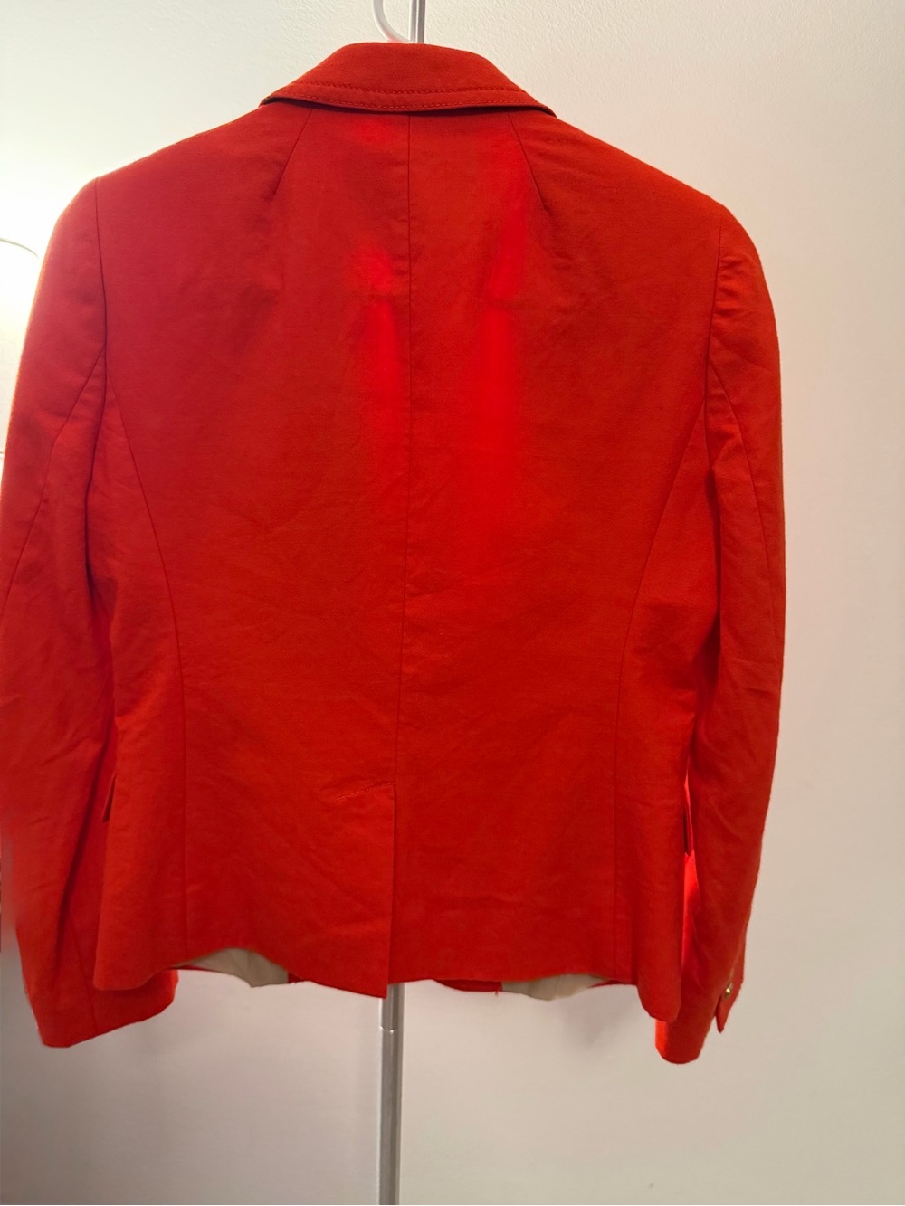 J. Crew Vibrant Red Tailored Blazer with Gold Buttons - Picture 3 of 6
